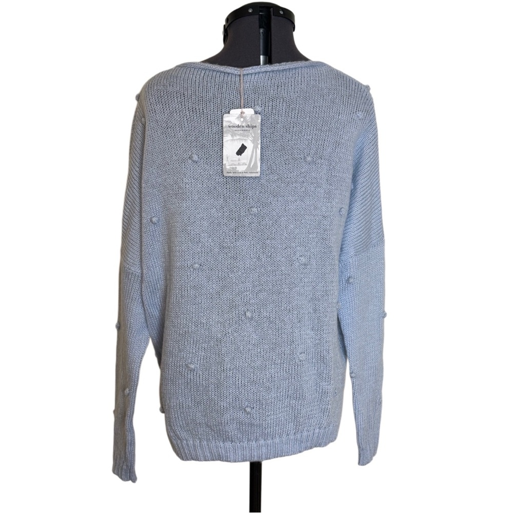 Wooden Ships Mini Popcorn V Neck Lightweight Sweater NWT - Picture 2 of 7
